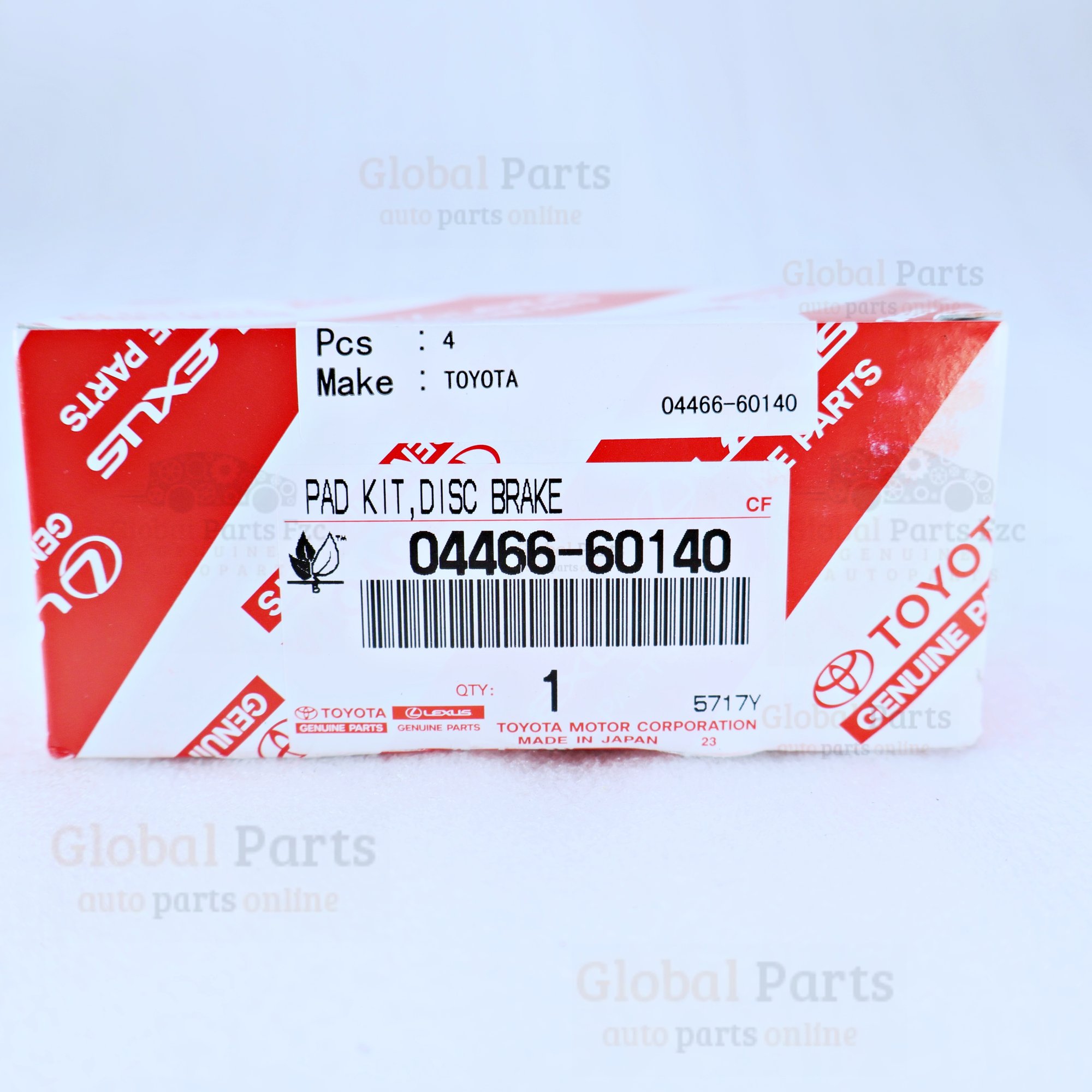 Genuine Toyota OEM Front Disc Brake Pad Kit - 04466-60140