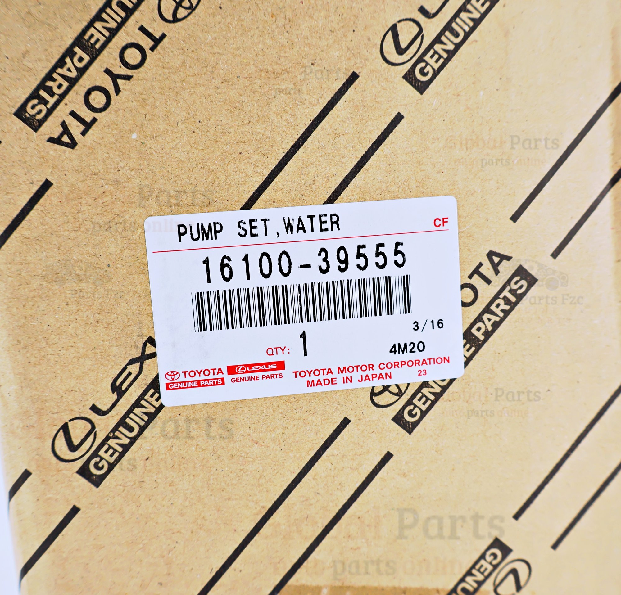 Genuine Toyota OEM Engine Water Pump - 16100-39555