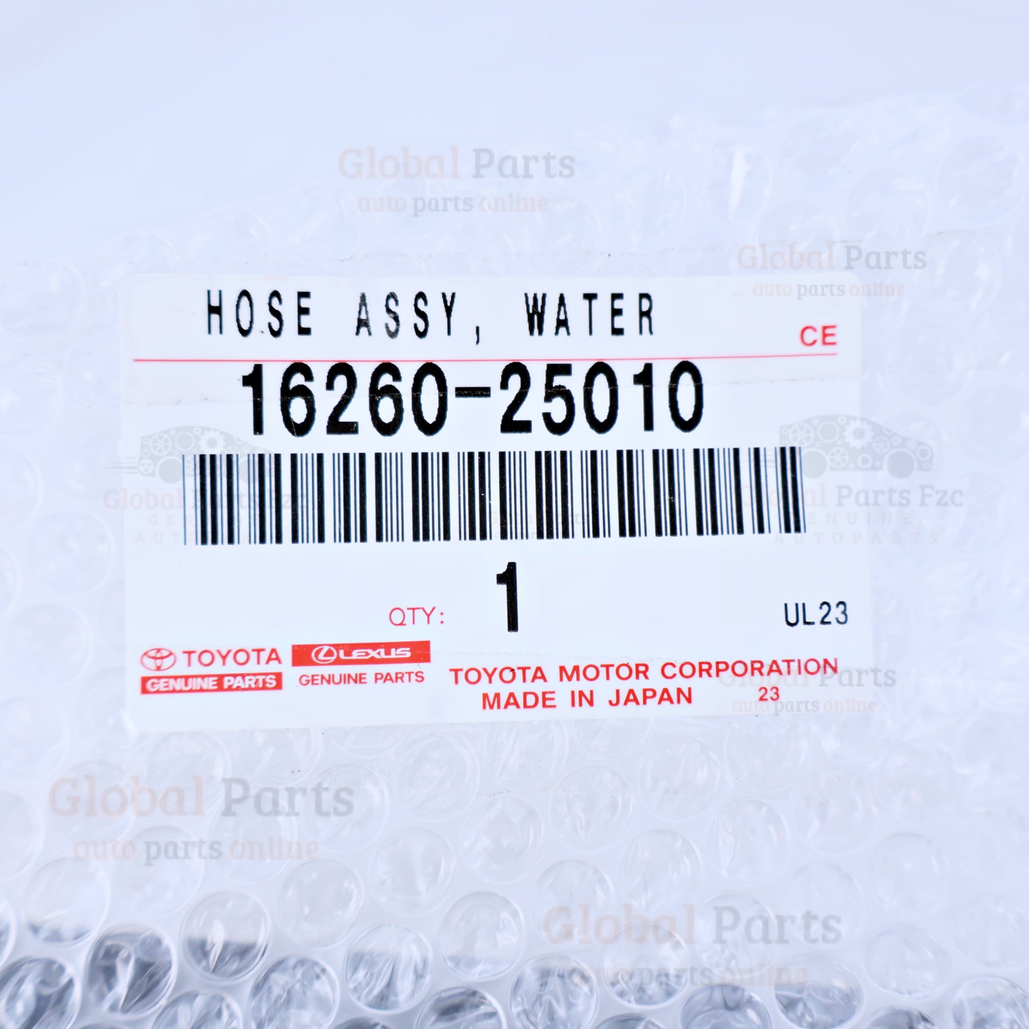 Genuine Toyota OEM Water Hose Assembly - 16260-25010
