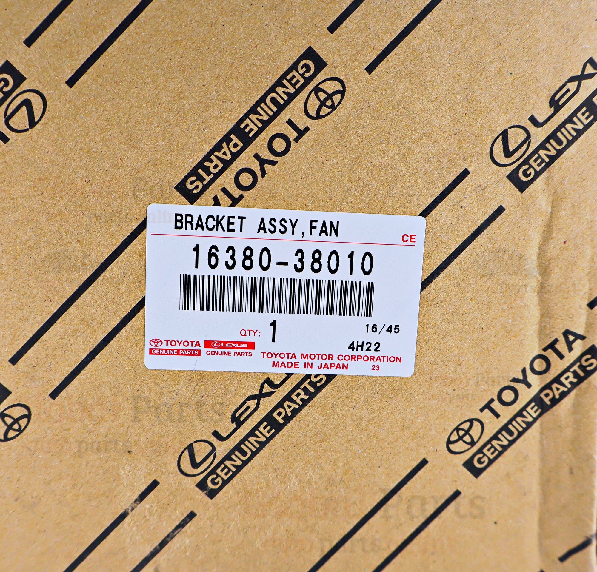Genuine Toyota OEM Assembly, Fan Bracket - 16380-38010