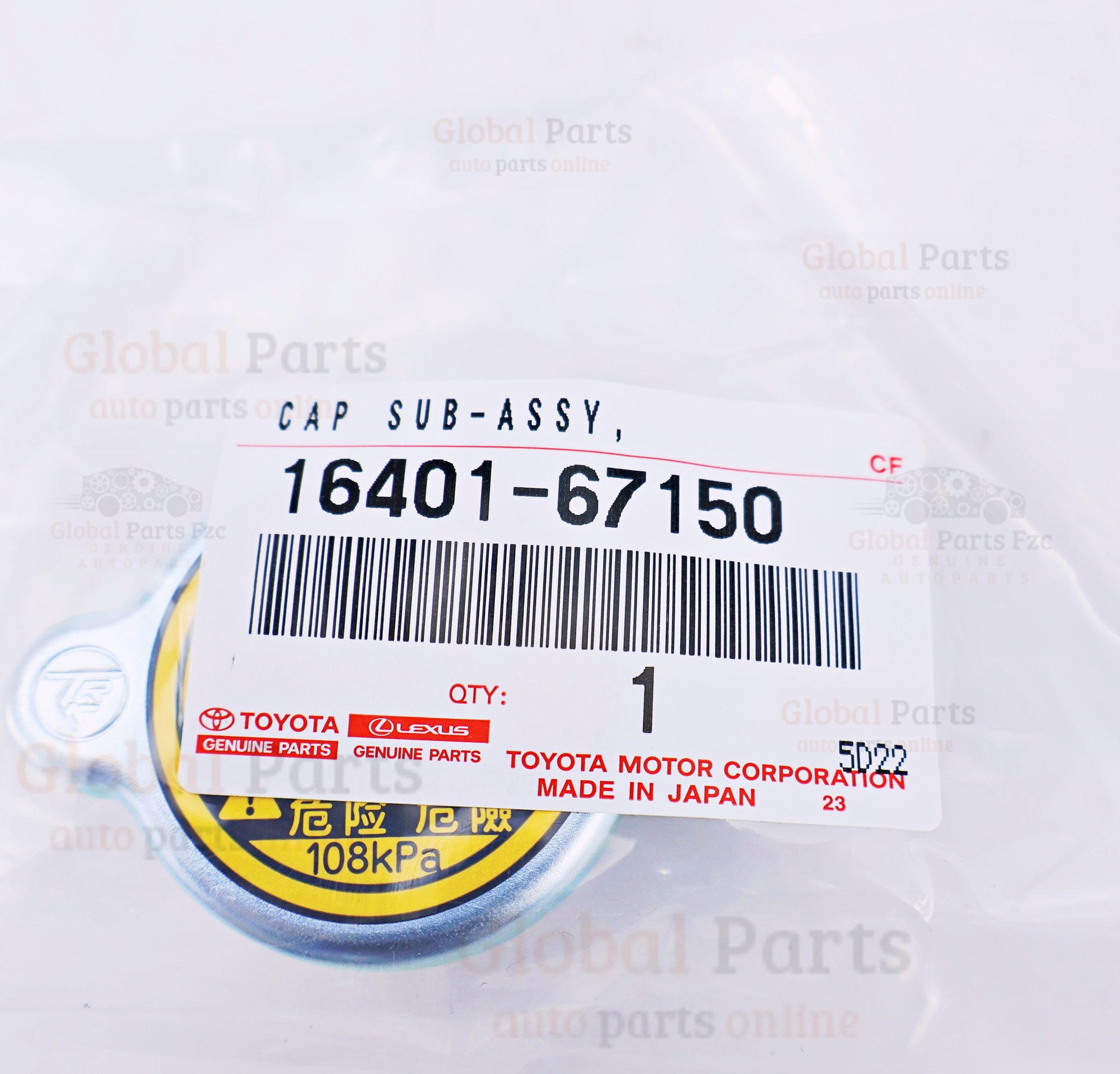 Genuine Toyota OEM Radiator Cap - 16401-67150