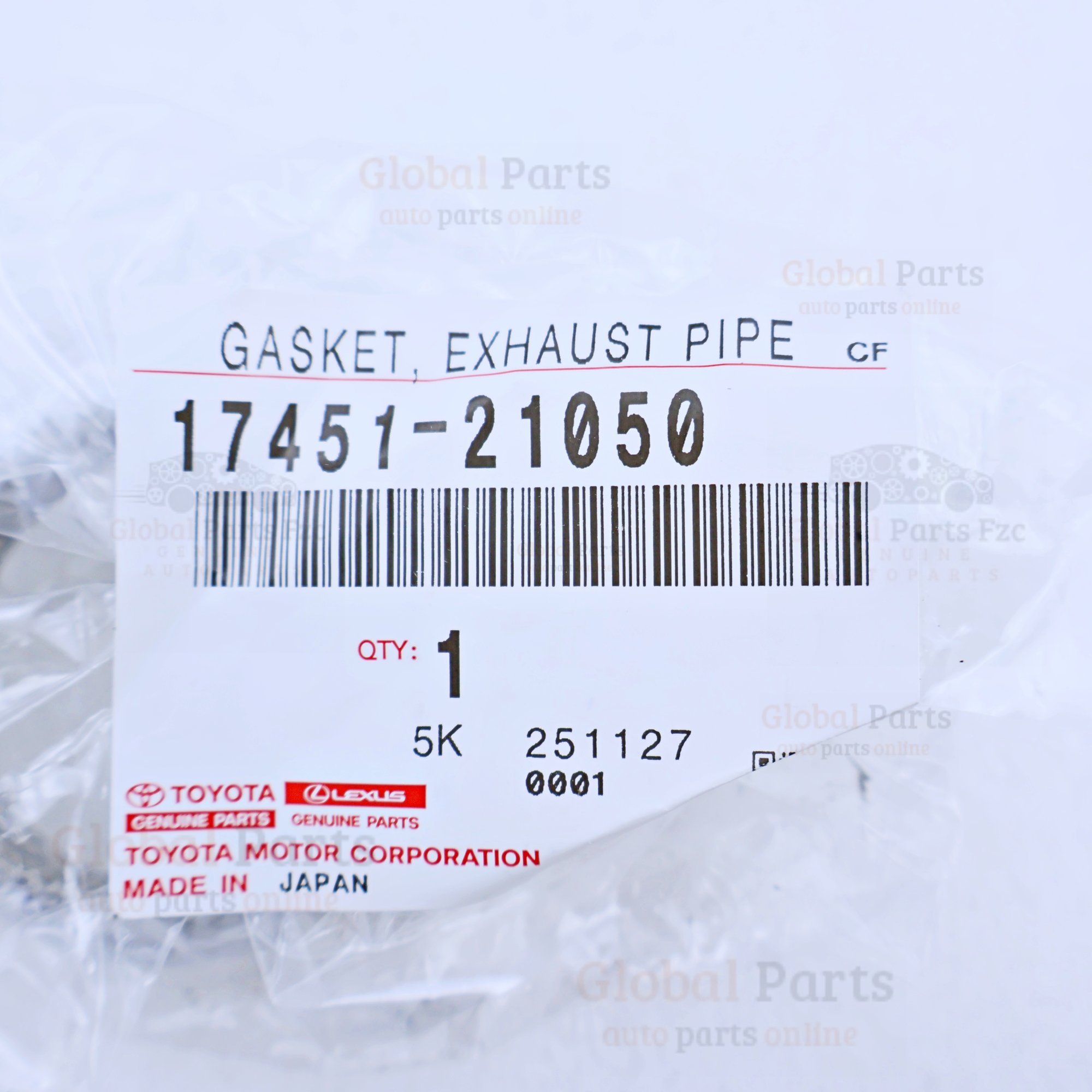 Genuine Toyota OEM Exhaust Pipe Gasket - 17451-21050