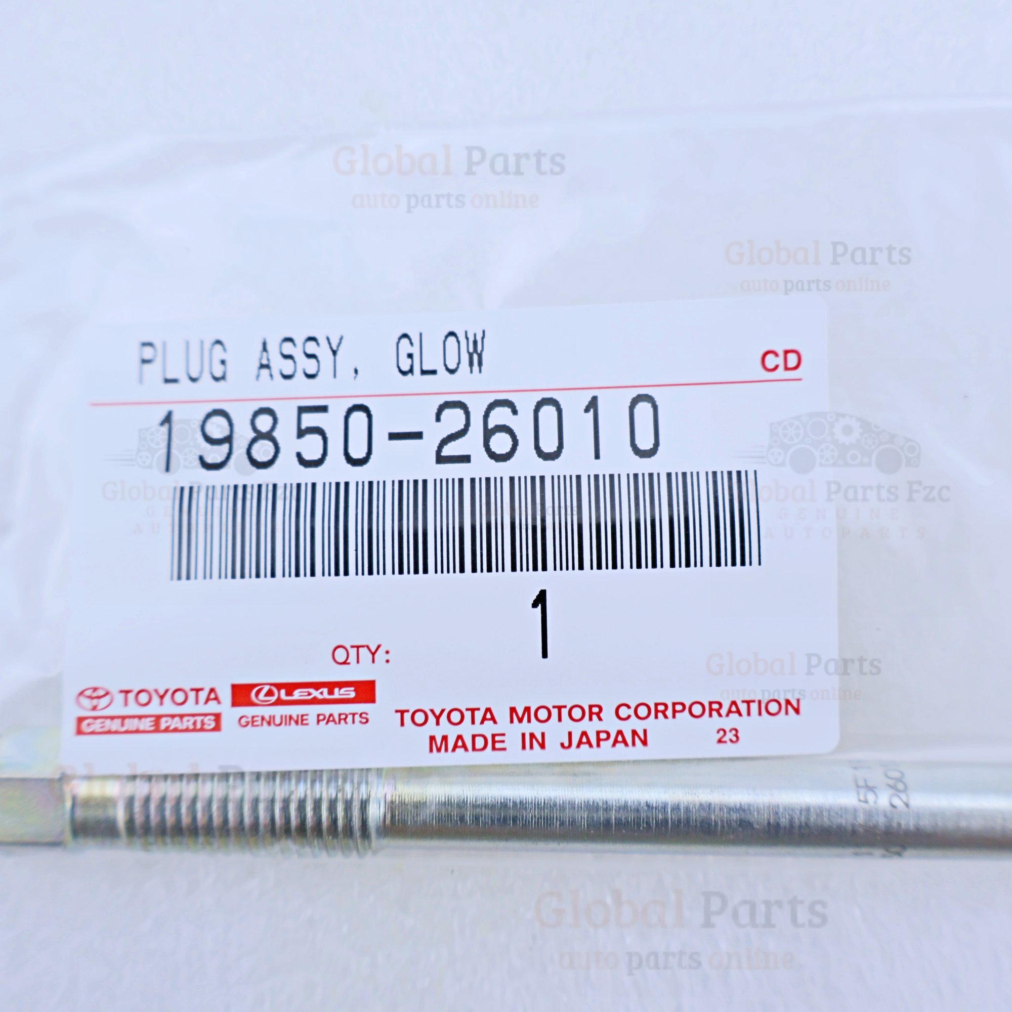 Genuine Toyota OEM Glow Plug Assembly - 19850-26010