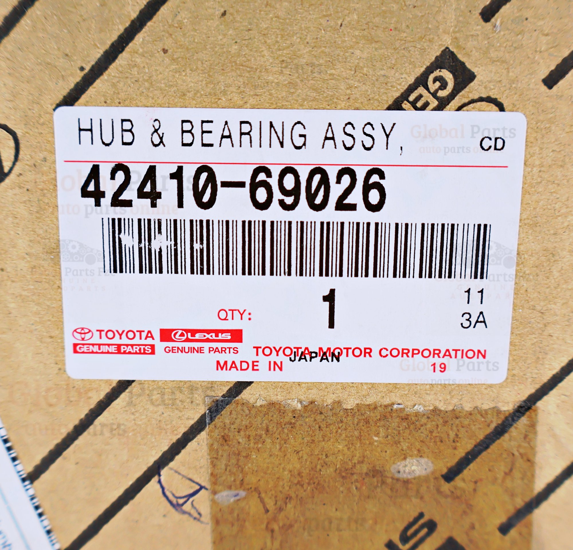 Genuine Toyota OEM Wheel Hub and Bearing Assembly - 42410-69026