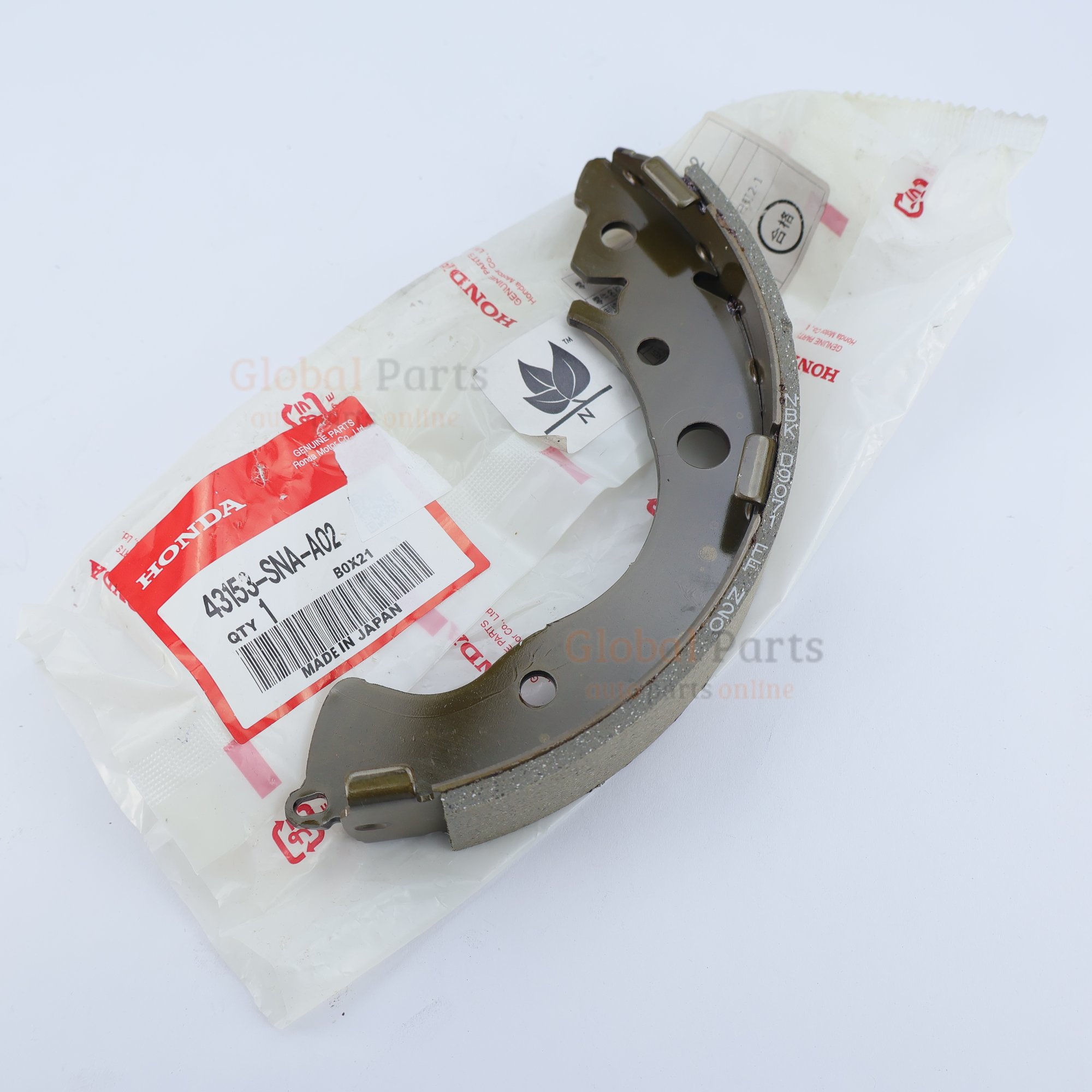 Genuine Honda OEM Rear Brake Shoe - 43153-SNA-A02