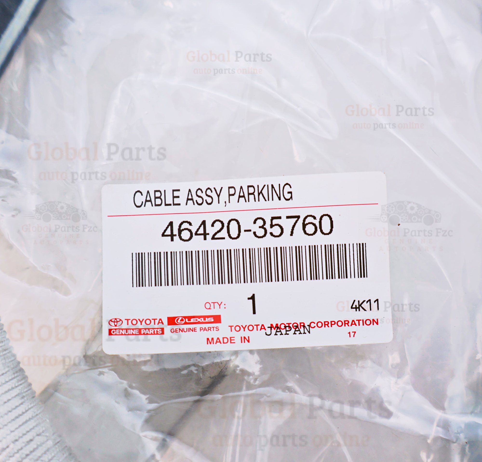 Genuine Toyota OEM Parking Brake Cable - 46420-35760