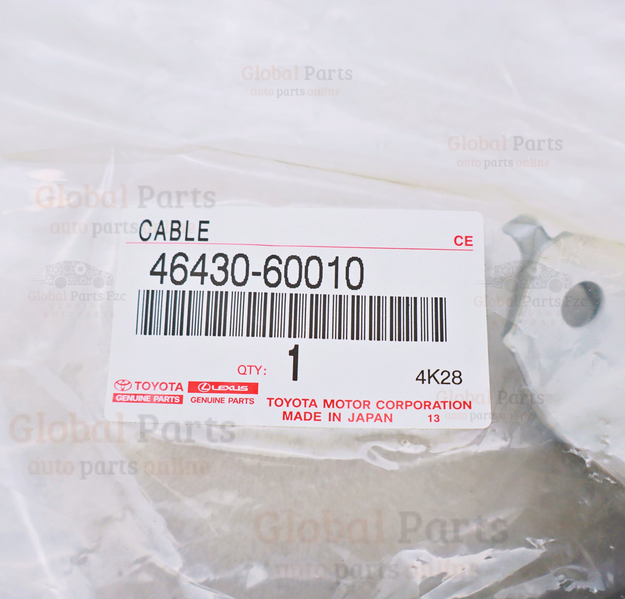 Genuine Toyota OEM Parking Brake Cable No. 3 - 46430-60010