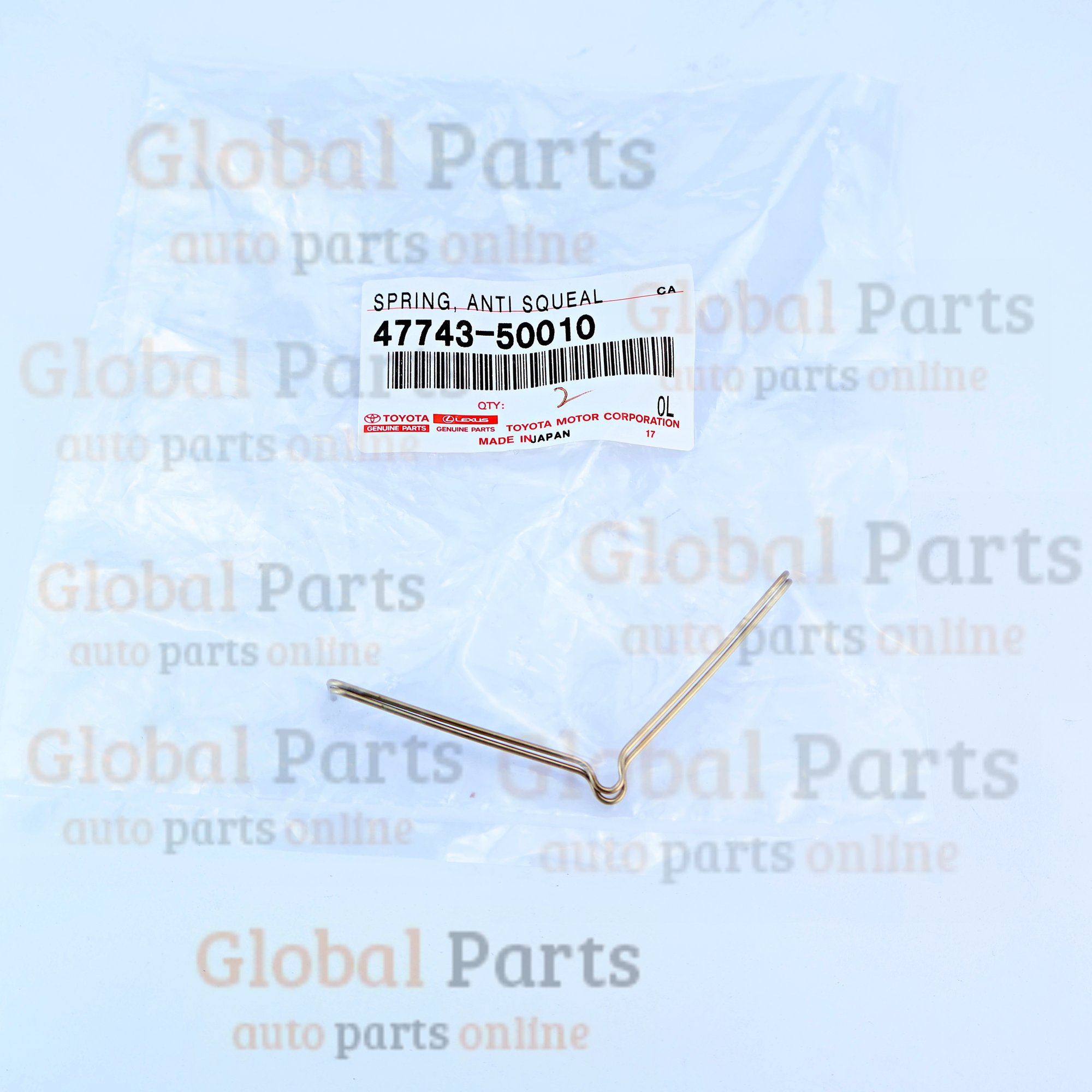 Genuine Toyota OEM Front Disc Brake Anti-Squeal Spring - 47743-50010