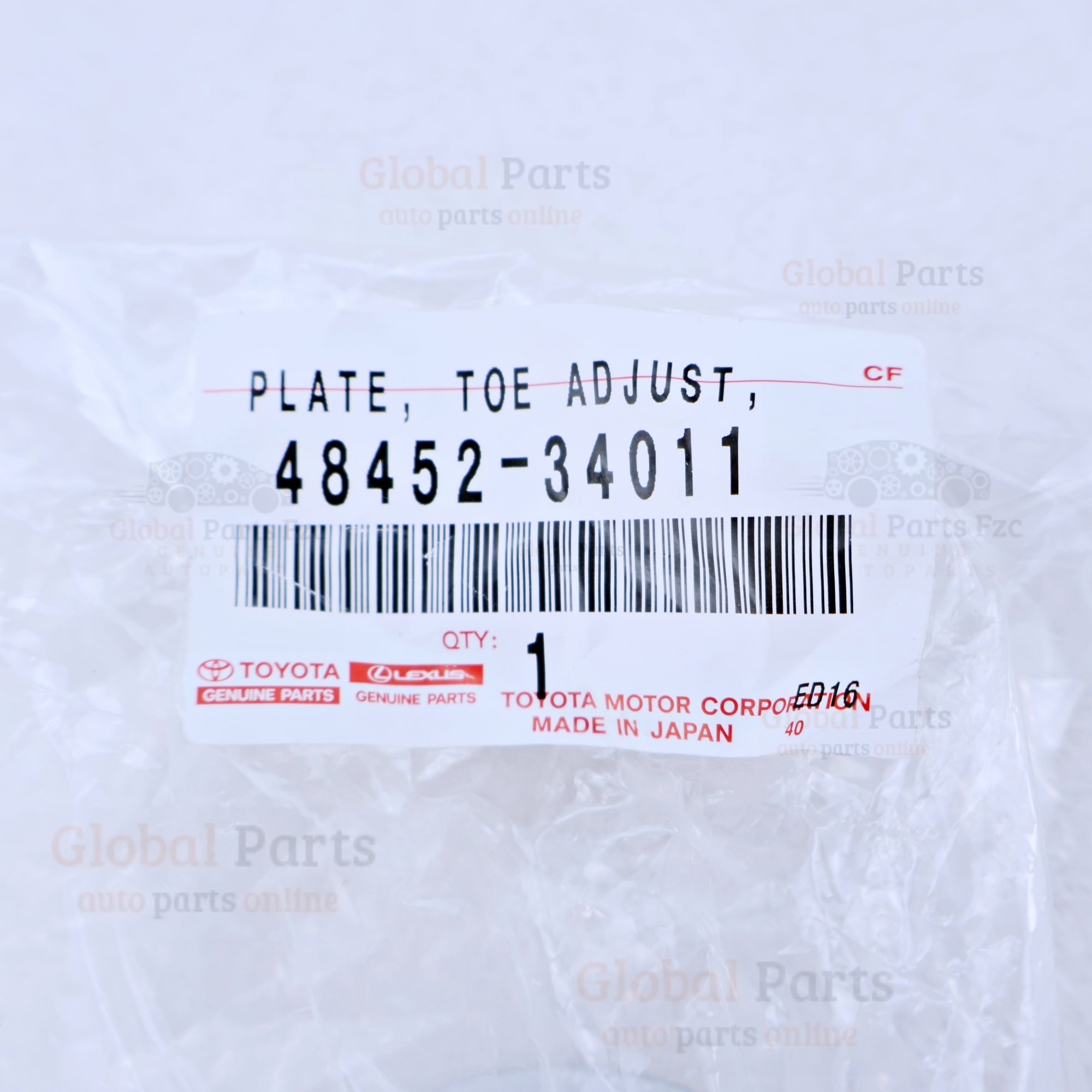 Genuine Toyota OEM Toe Adjust Plate - 48452-34011