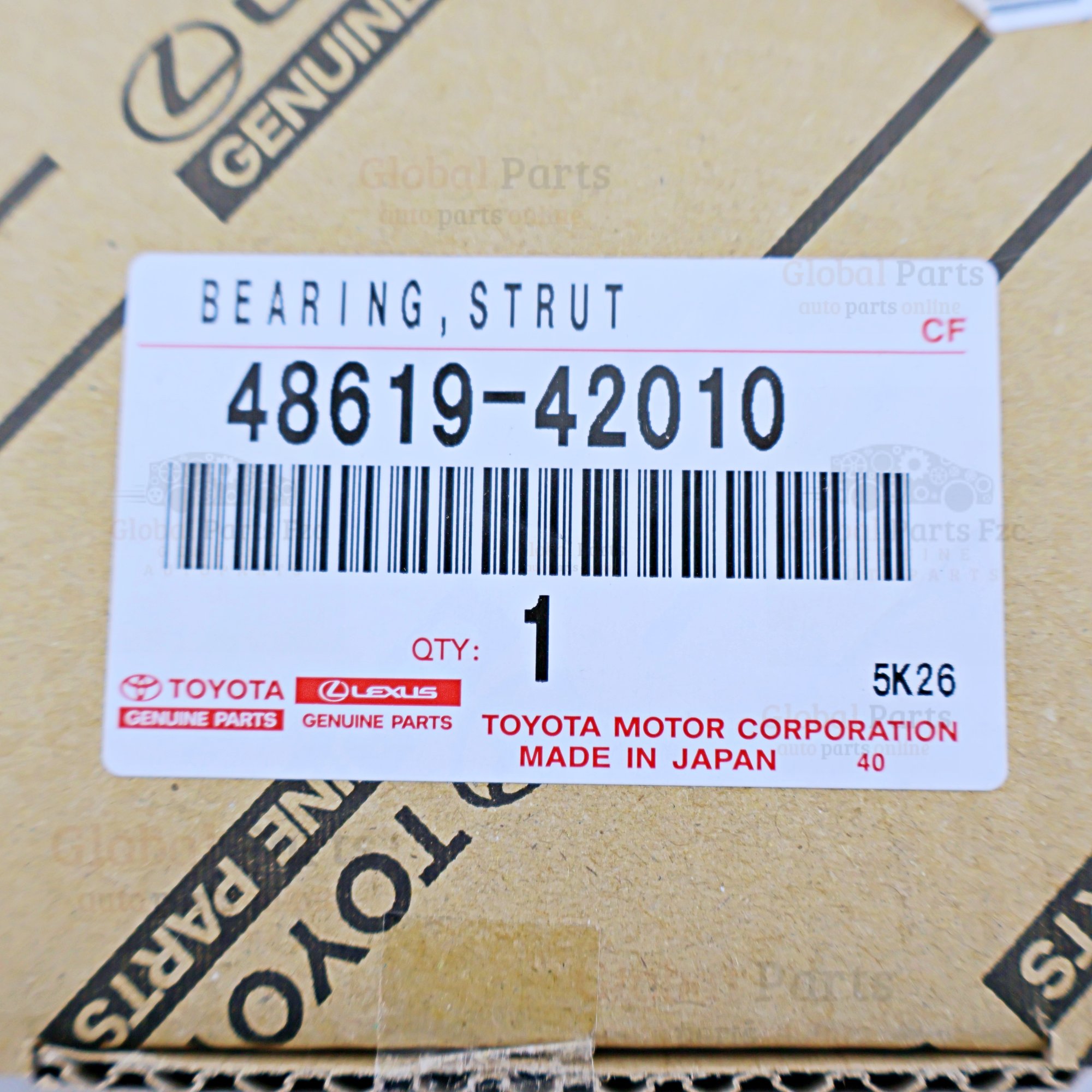 Genuine Toyota OEM Strut Mount Bearing - 48619-42010