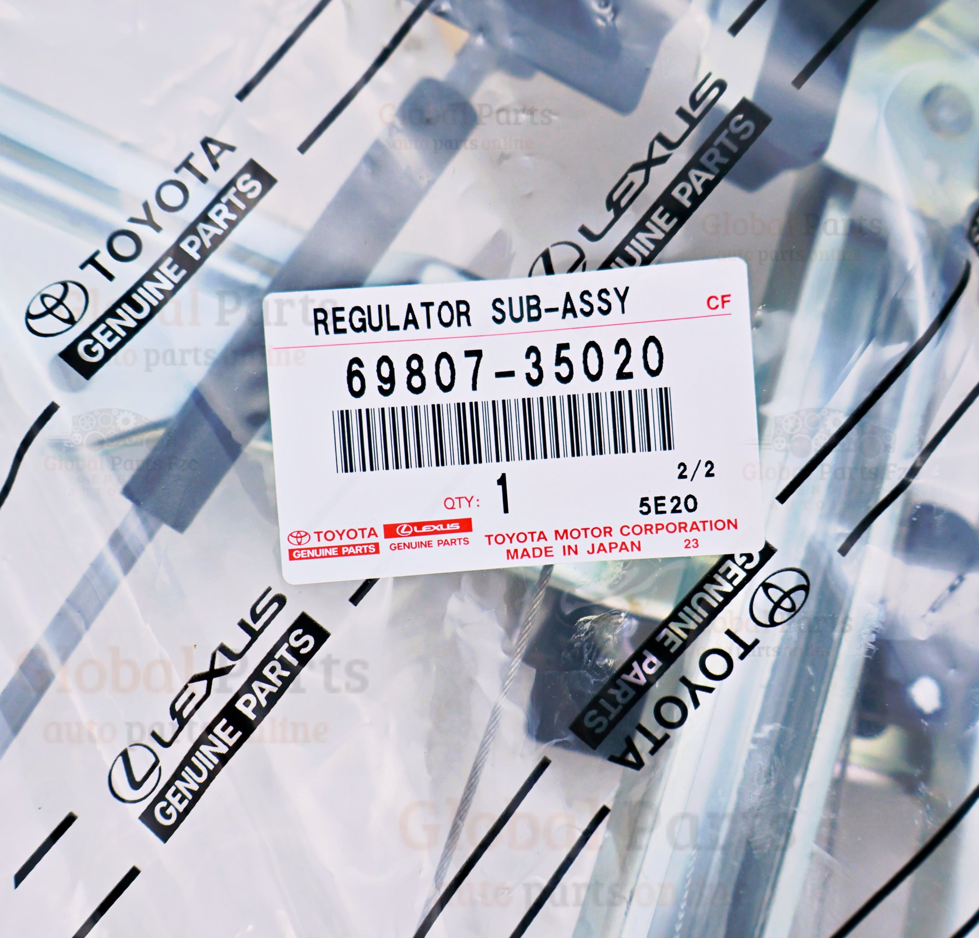 Genuine Toyota OEM Back Door Window Regulator Assembly - 69807-35020