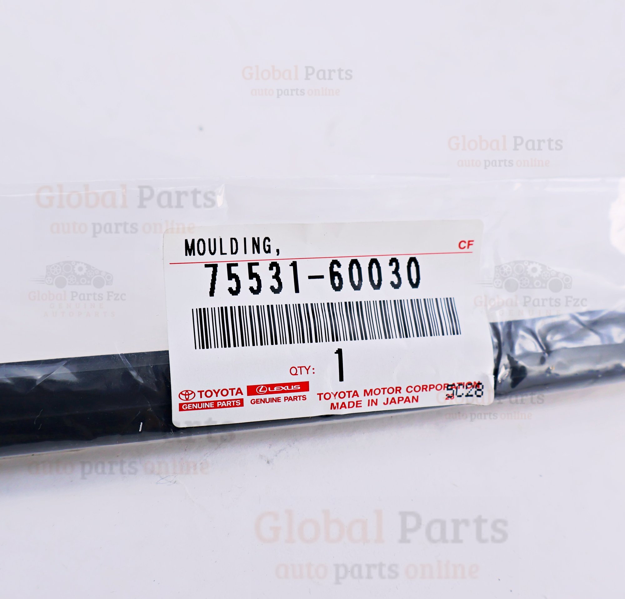 Genuine Toyota OEM Upper Outer Windshield Moulding - 75531-60030