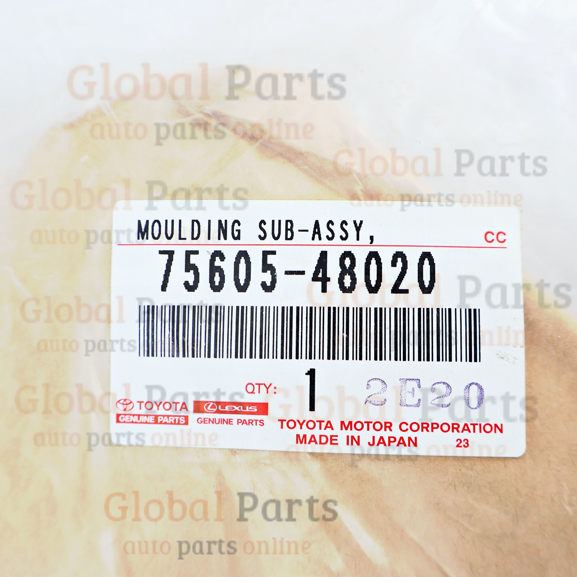 Genuine Toyota OEM Right Outer Quarter Moulding - 75605-48020