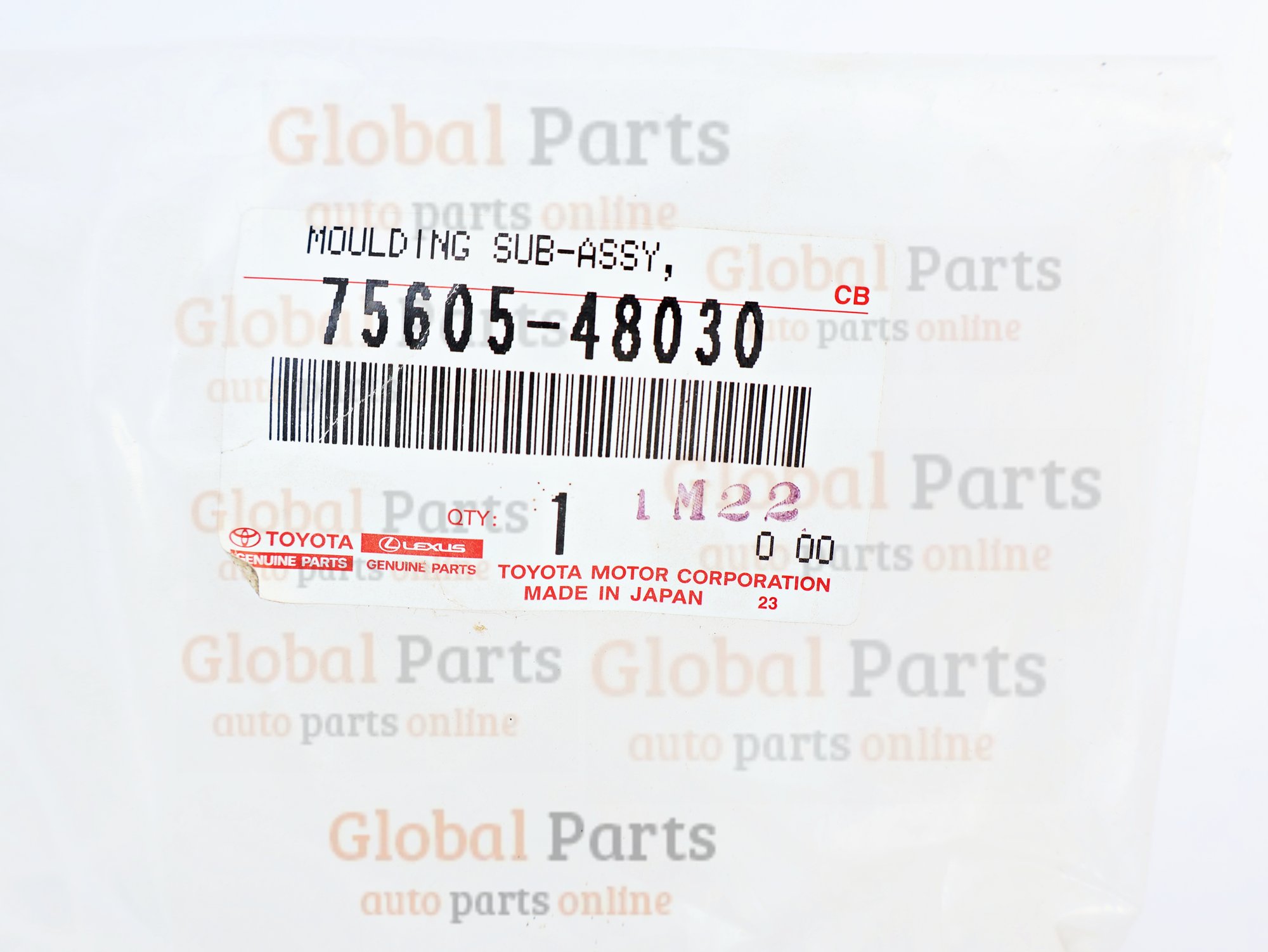 Genuine Toyota OEM Right Outer Quarter Moulding - 75605-48030