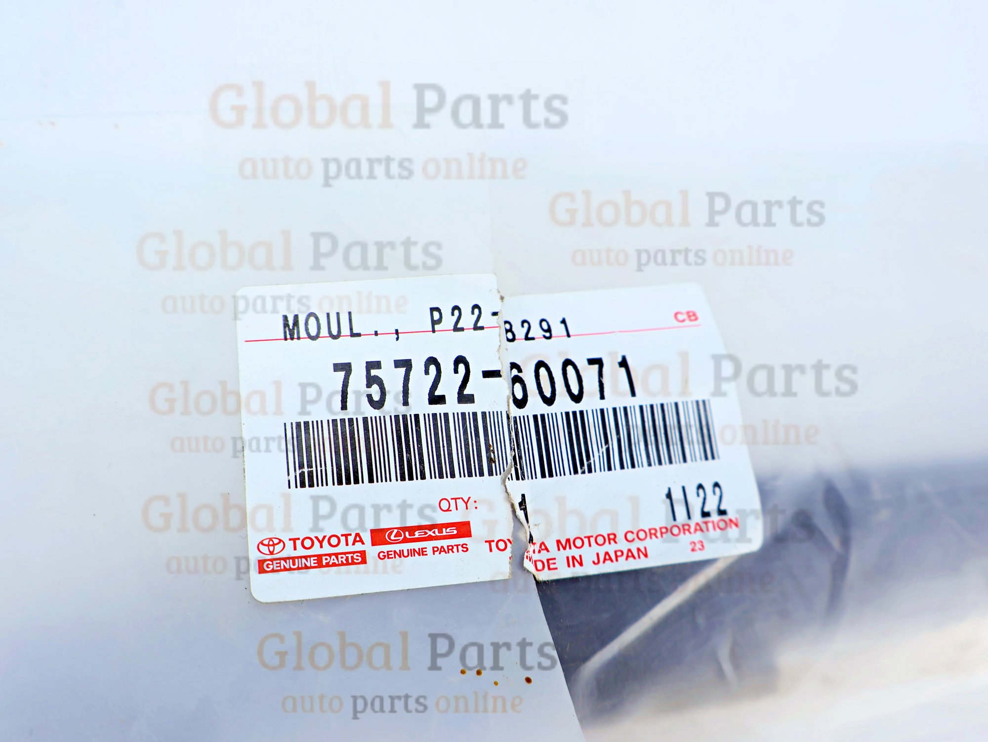 Genuine Toyota OEM Rear Door Moulding - 75722-60071