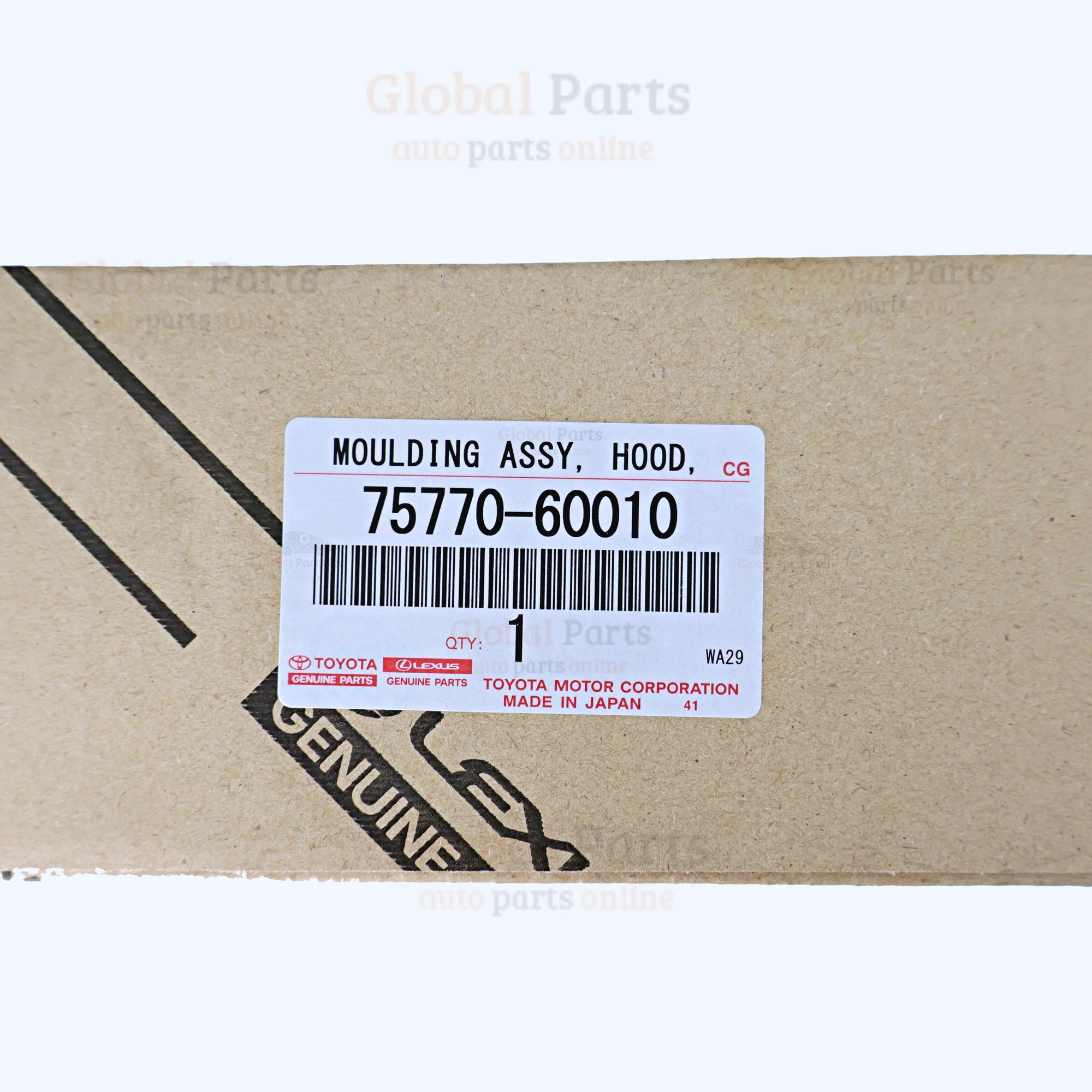 Genuine Toyota OEM Front Hood Moulding Assembly - 75770-60010