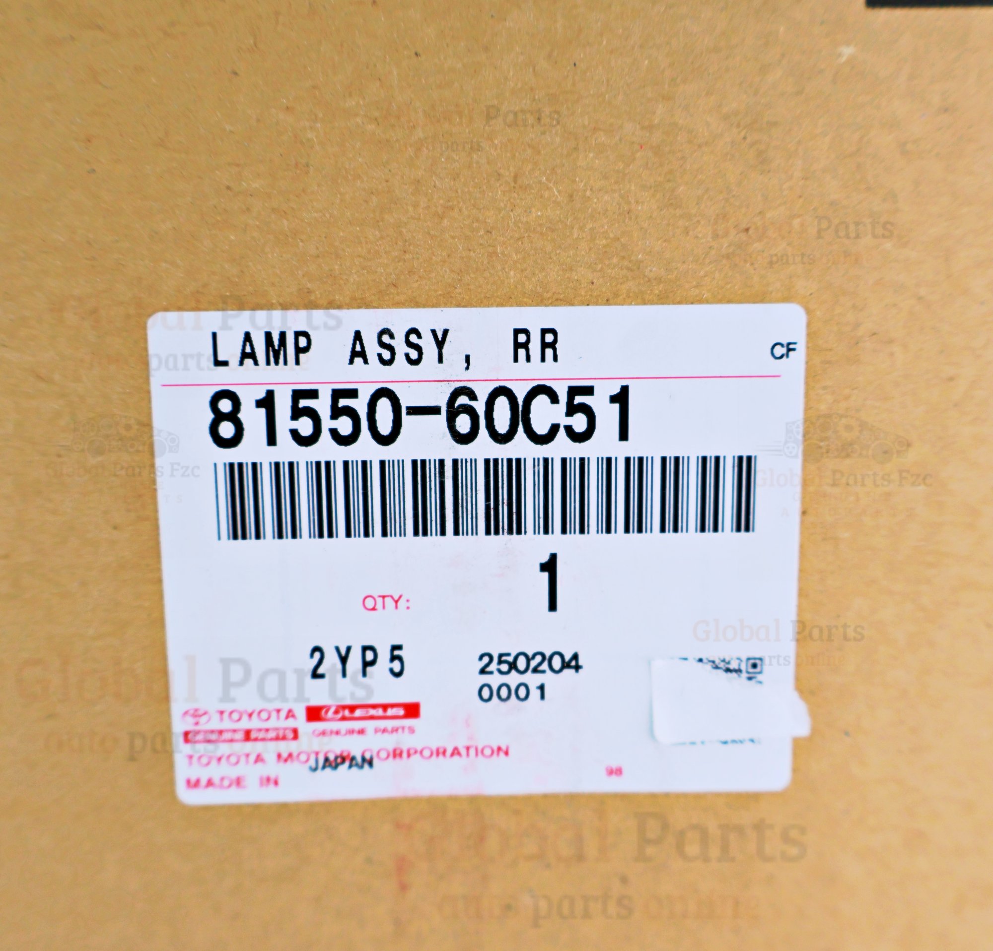Genuine Toyota OEM Rear Lamp Assembly - 81550-60C51