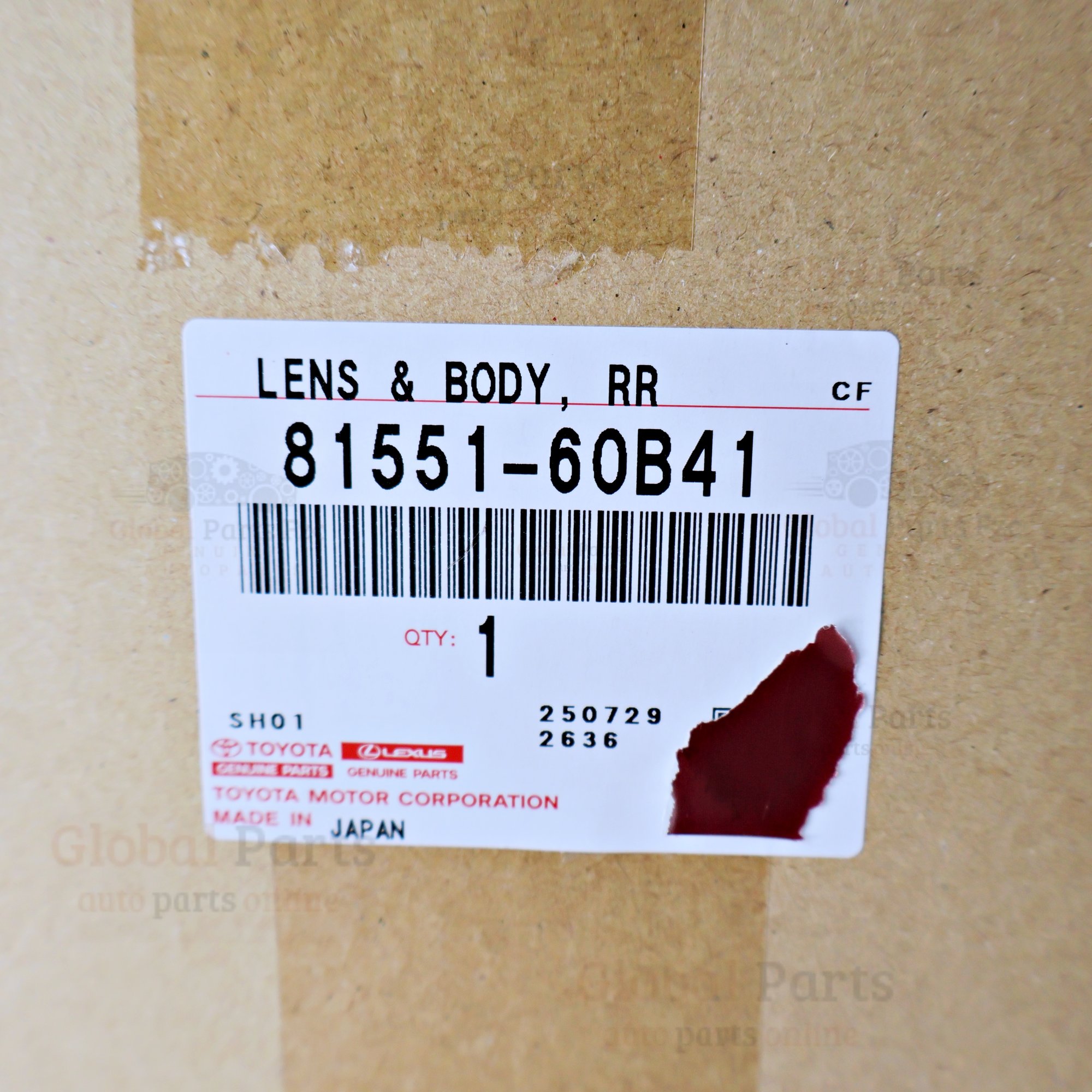 Genuine Toyota OEM Rear Lens Body - 81551-60B41