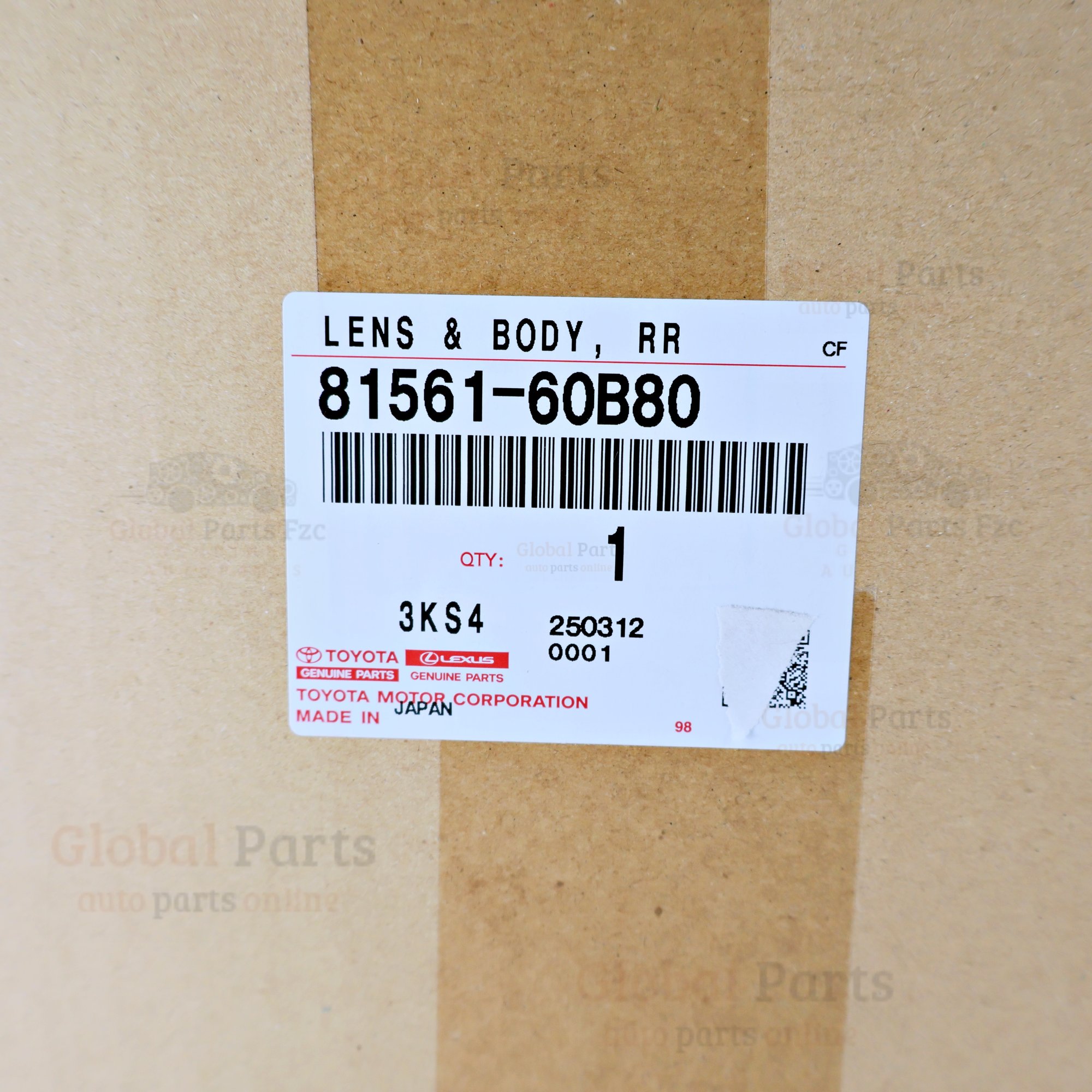Genuine Toyota OEM Rear Lens Body - 81561-60B80