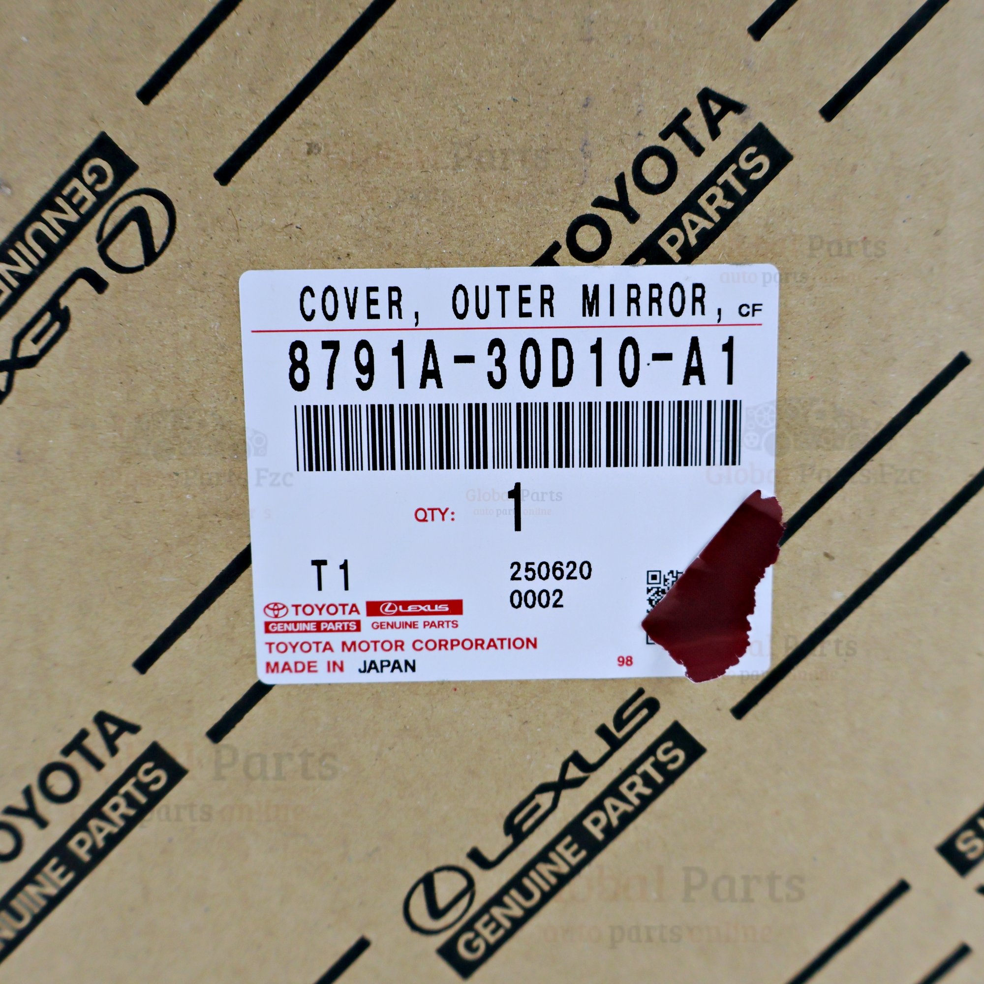 Genuine Toyota OEM Exterior Mirror Cover - 8791A-30D10-A1