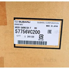 Genuine Subaru OEM Front Right Wheel Arch Garnish - 57756-VC200